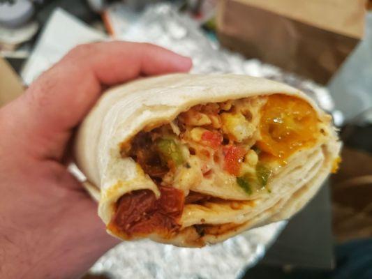 Breakfast Burrito with Cherry Tomatoes