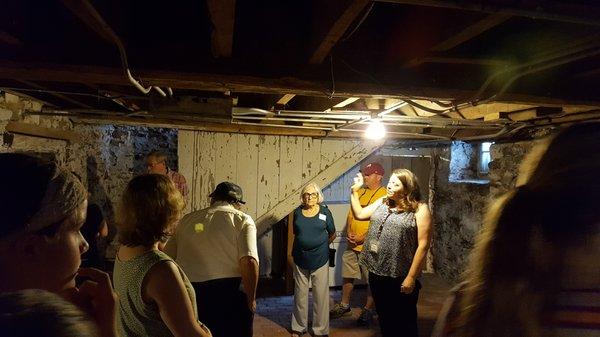 In the cellar with the excellent tour guide