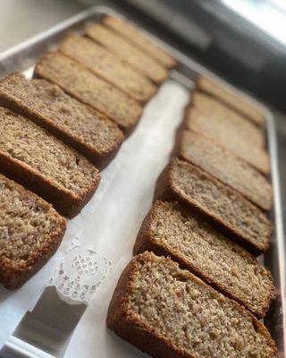 Loaf bread  Banana nut (pictured) Chocolate Chip (not pictured)