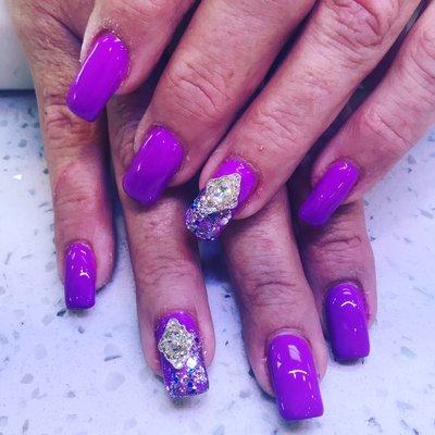 #purplediamondnails