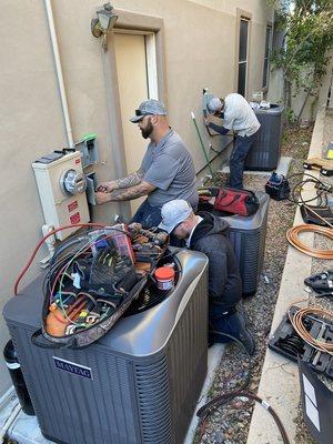 AC Techs Completing a New AC System Installation