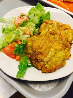 Plantain and salad