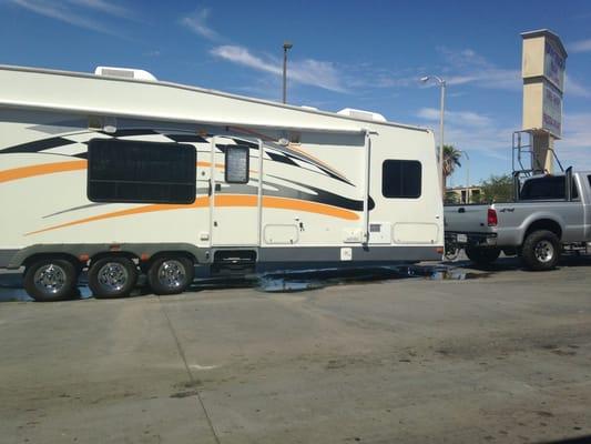 $55 for the 30 foot trailer and F250 to get washed and waxed! No waiting, and they are pretty quick!!!