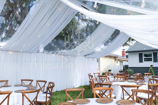 Clear Tent Rentals now available at Azteca