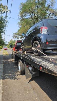 8/7/2024 - My little beast getting hauled fast for it's tire change.