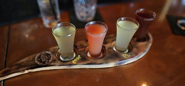 Flight of cocktails on draft