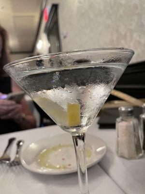 Ice cold stirred Belvedere Martini with a fresh twist.