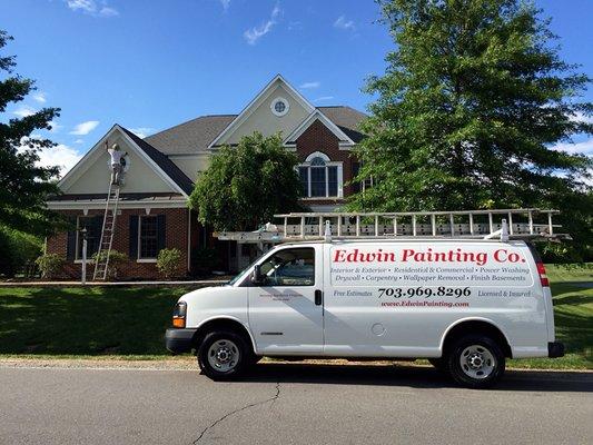 Complete exterior paint job for this beautiful estate home located in Aldie, Loudoun County.