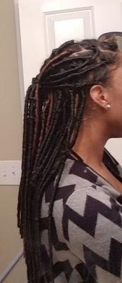 Used their faux locs and crochet needle to do these. Double bags of the locs were $5.98.