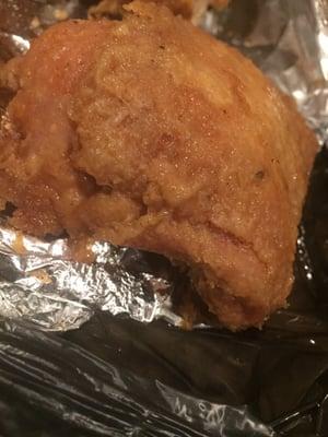 fried chicken should not be soaking wet!  GET BOXES or improve your packaging!