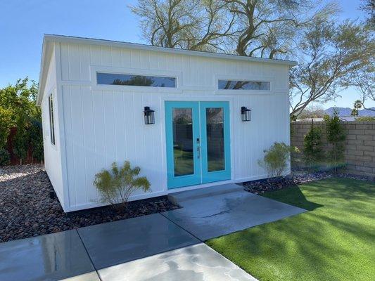 20x20' Tall Shed Roof 8 with French Doors and Windows.