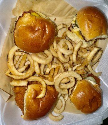 Beef and chicken sliders