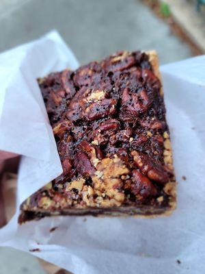 Dark Chocolate Pecan Square. Outstanding