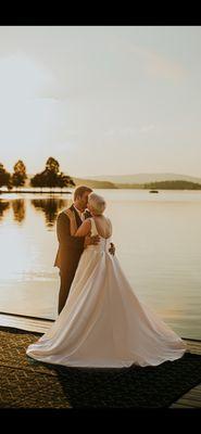 She added a bustle to the back of my dress and showed us how to use it.