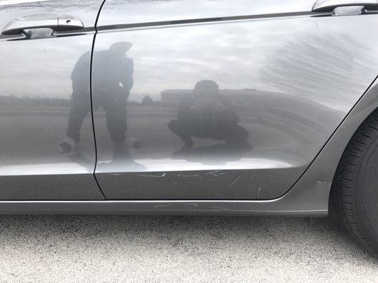 Scratches on car