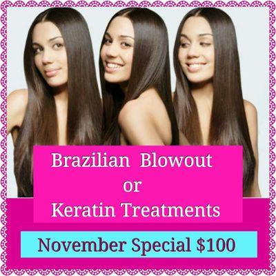 Tired of frizzy hair The Brazilian  Blowout & Keratin Smoothing Treatments, it creates  smooth silky hair Last 3 months