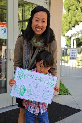 Pastor Lydia and her son.