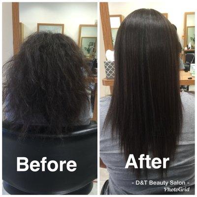 Before and After photos of the Japanese Hair Strengthening