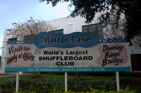 Historic St Petersburg Shuffleboard Club - join them every Friday night for free shuffleboard open to the public!