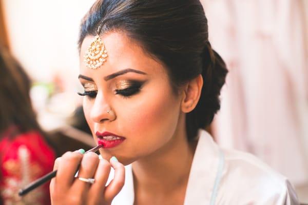 Wedding morning makeup and hair.