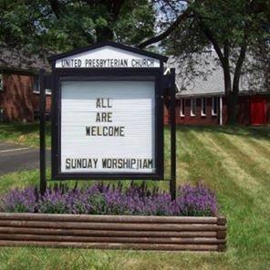 Baldwin United Presbyterian Church sign