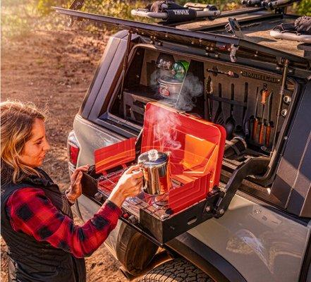 SmartCap Kitchen Bin for overlanding and truck camping.