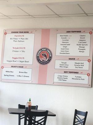 Menu in side!