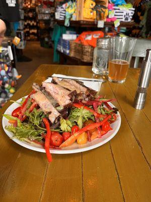 Garden salad with beef.