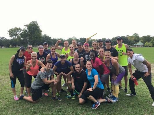 Our amazing Houston Trainer team with our Owner and CEO of Camp Gladiator Ally Davidson.