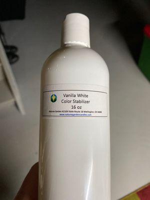 Vanilla White Color Stabilizer that RUINED batches of our product. Nature's Garden has ignored issues with this product.