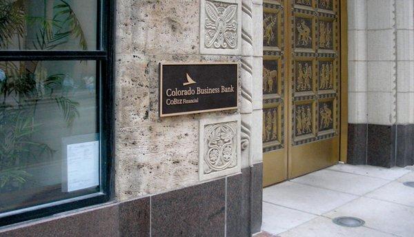 CoBiz Financial Exterior Cast Plaque