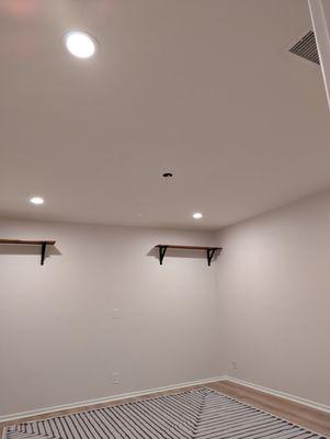 New recessed lights and light fixture box.