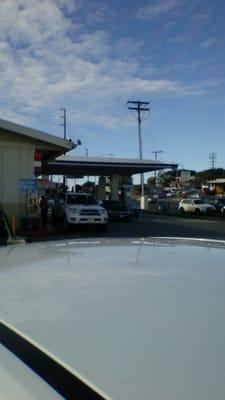 The pumps in front of the store