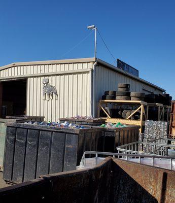 Main Building -  Recycle aluminum cans, glass & plastic bottles here.