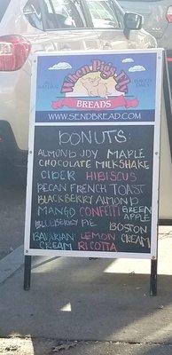 Doughnut menu on Sundays (while supplies last)