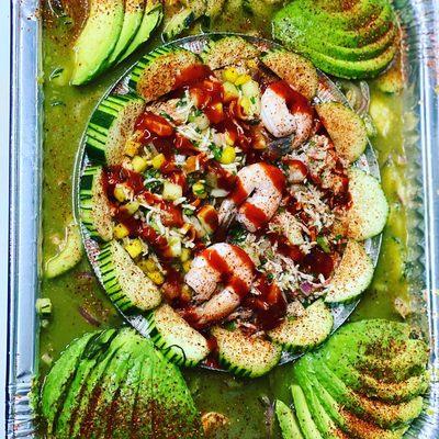 Aguachiles y ceviche family tray