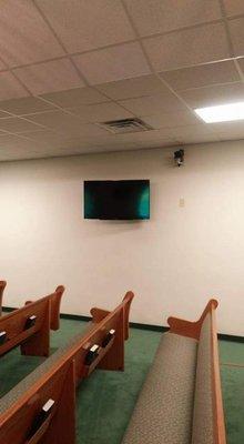 Tvs added to show what is playing from projector at a local church