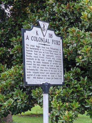 A Colonial Ford Historic Marker