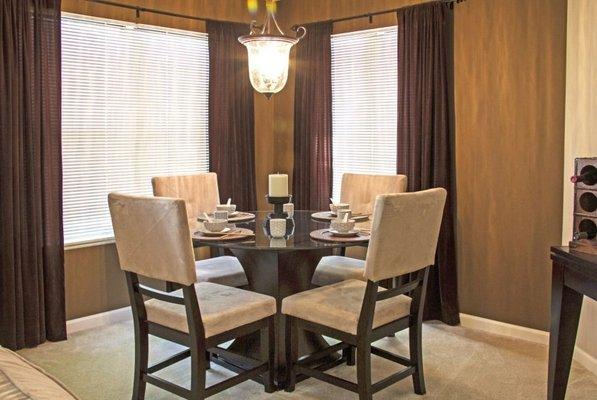 Bayview Dining Room has corner windows providing an abundance of natural light though-out the living space.