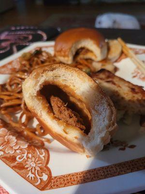 Steamed pork buns mostly empty