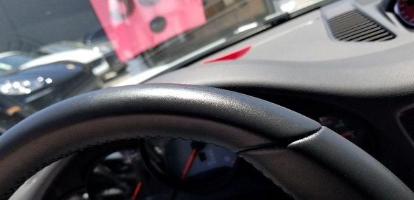 Repaired damage to steering wheel