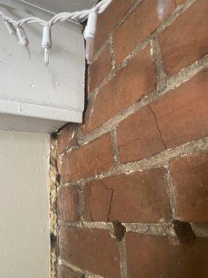 Gaps around walls, exposed insulation