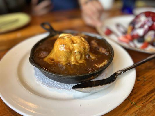 Salted Caramel Bread Pudding with Cowboy Crunch Ice Cream