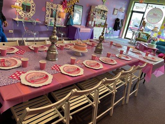 Princess luncheon set up