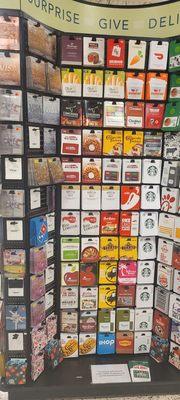 Many gift cards that you can purchase