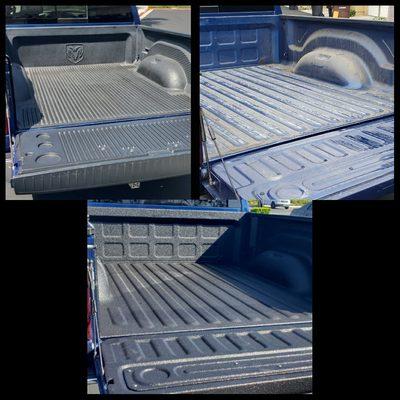 Before with factory bedliner then with it off and then with it sprayed with UV top coat!