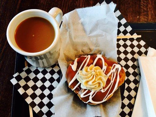 Birthday breakfast - Coffee and Burnt Butter Cream Donut