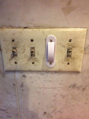 Light switch next to table