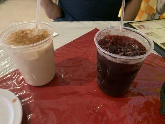 Horchata and hibiscus tea