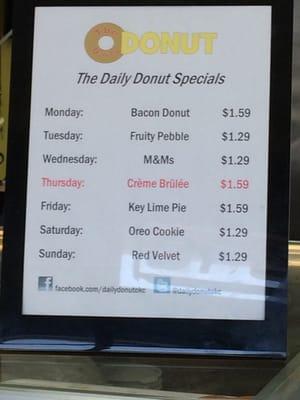 These are their daily gourmet donuts.